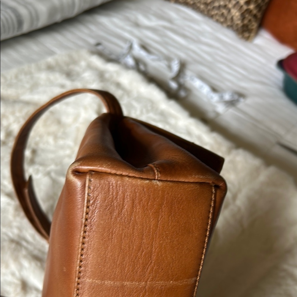 Vintage Anne Klein II Monogram Leather Messenger Flap Bag - Picture 12 of 15